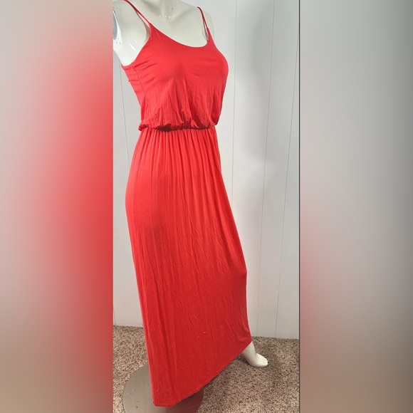 NWT Lush Womens Sz Small Orange/ Pink MAxi Dress Sleeveless Spaghetti St… - Picture 3 of 6